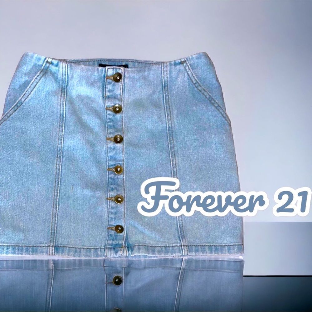 Forever 21 l Button Down l Denim l Jean Skirt l M l EUC - Picture 8 of 8